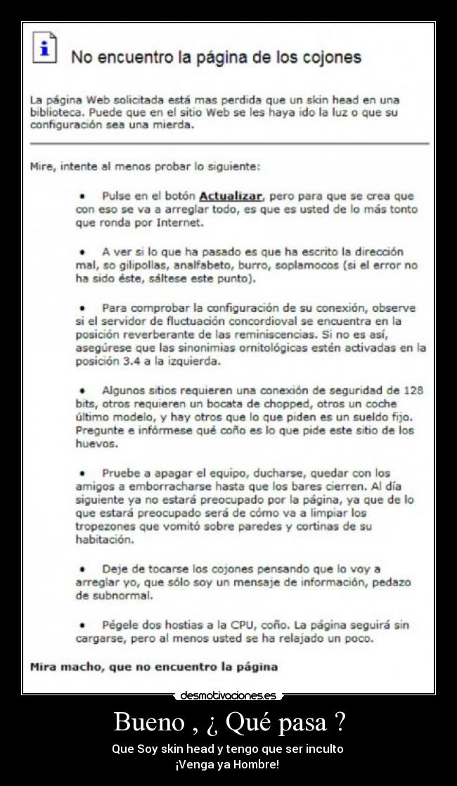 Bueno , ¿ Qué pasa ? - 