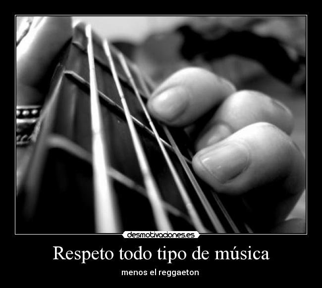 Respeto todo tipo de música - menos el reggaeton