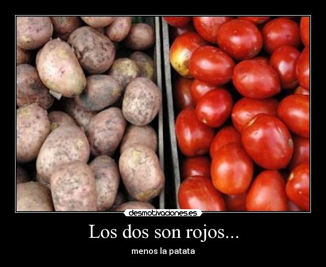 Los dos son rojos... - menos la patata