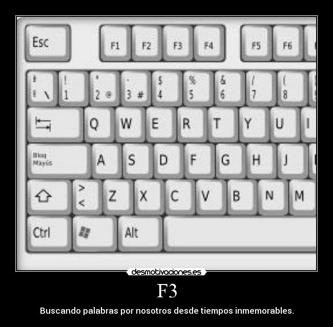 F3 - Buscando palabras por nosotros desde tiempos inmemorables.