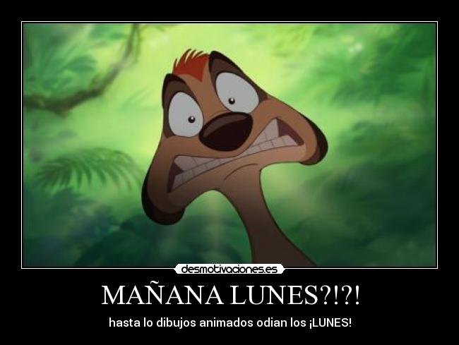 MAÑANA LUNES?!?! - hasta lo dibujos animados odian los ¡LUNES!