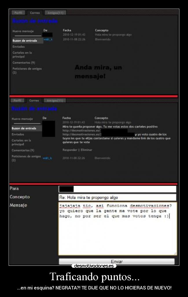 Traficando puntos... - ...en mi esquina? NEGRATA?! TE DIJE QUE NO LO HICIERAS DE NUEVO!