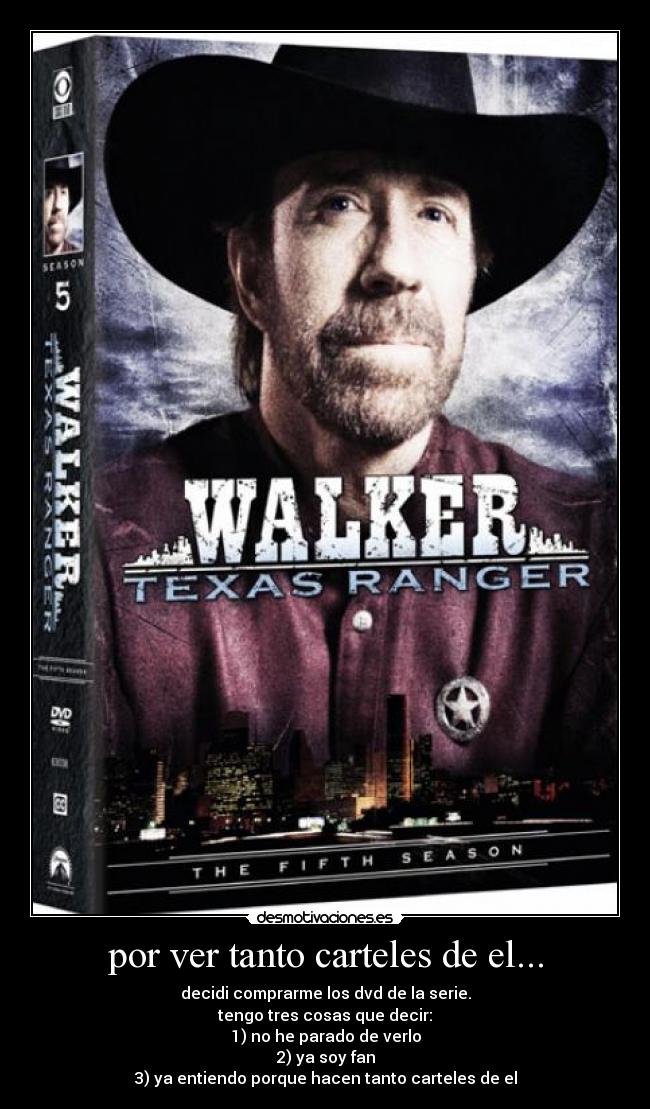 por ver tanto carteles de el... - decidi comprarme los dvd de la serie.
tengo tres cosas que decir:
1) no he parado de verlo
2) ya soy fan
3) ya entiendo porque hacen tanto carteles de el