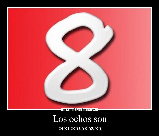 Los ochos son - ceros con un cinturón