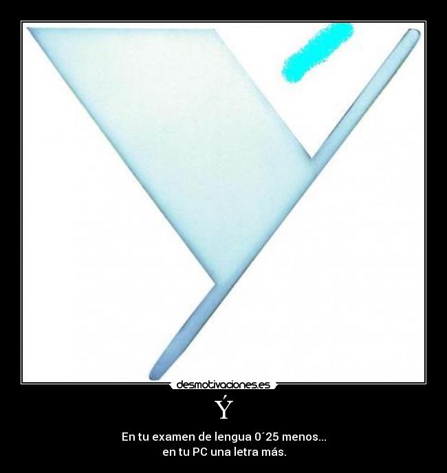 Ý - En tu examen de lengua 0´25 menos...
en tu PC una letra más.