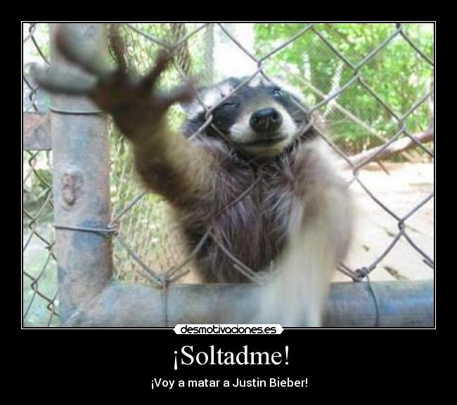 ¡Soltadme! - ¡Voy a matar a Justin Bieber!