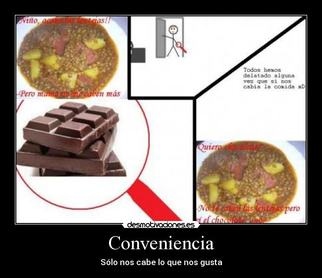 carteles lentejas chocolate desmotivaciones