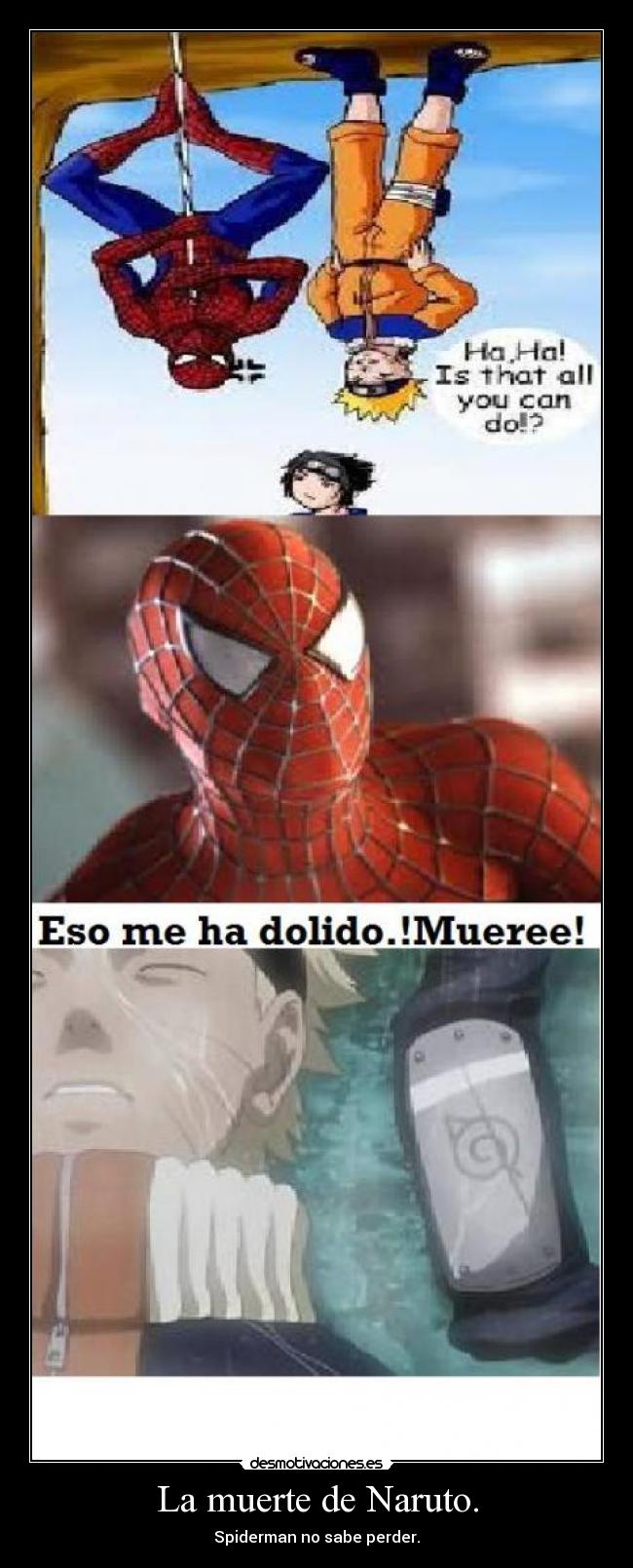 carteles muerte naruto poco humor desmotivaciones