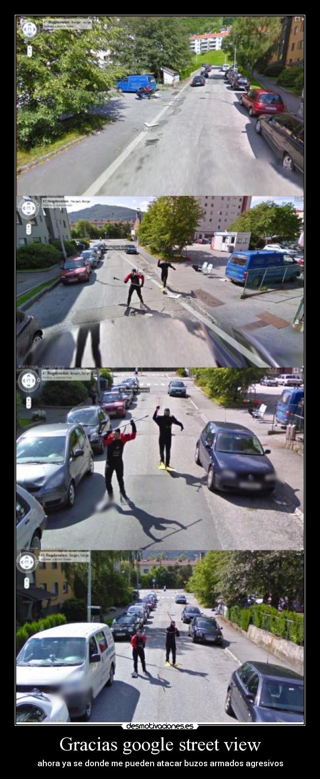 Gracias google street view - ahora ya se donde me pueden atacar buzos armados agresivos
