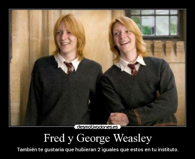 Fred y George Weasley - También te gustaria que hubieran 2 iguales que estos en tu instituto.