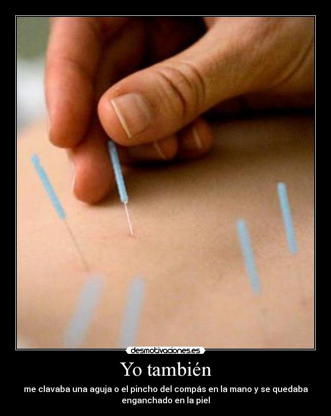 carteles tambien clavaba una aguja pincho del compas mano quedaba enganchado desmotivaciones