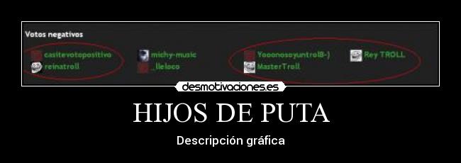 HIJOS DE PUTA - Descripción gráfica