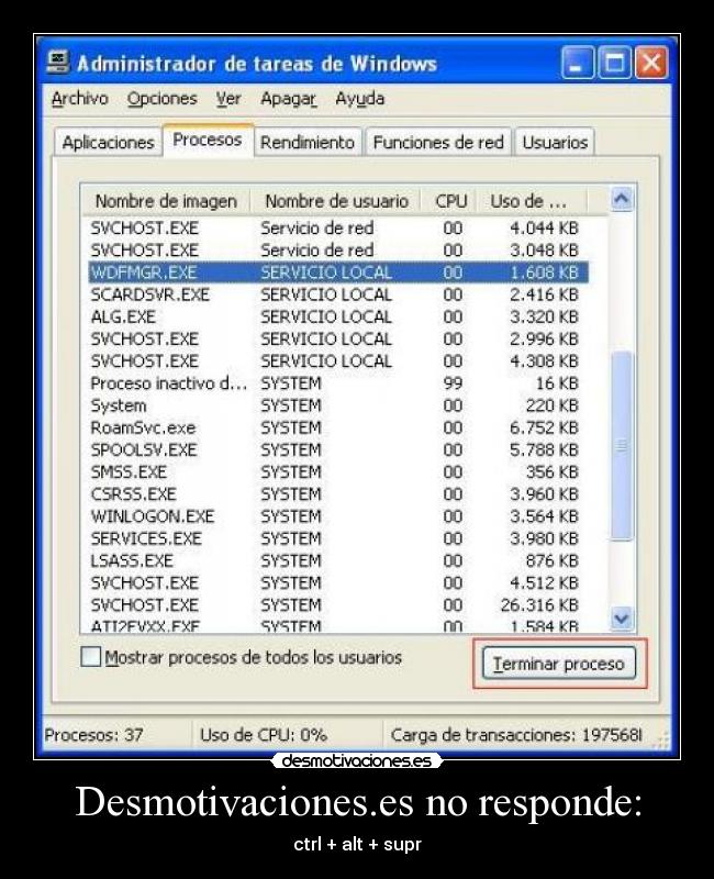 Desmotivaciones.es no responde: - ctrl + alt + supr