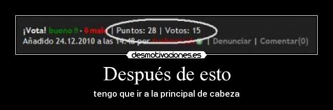 Después de esto - tengo que ir a la principal de cabeza