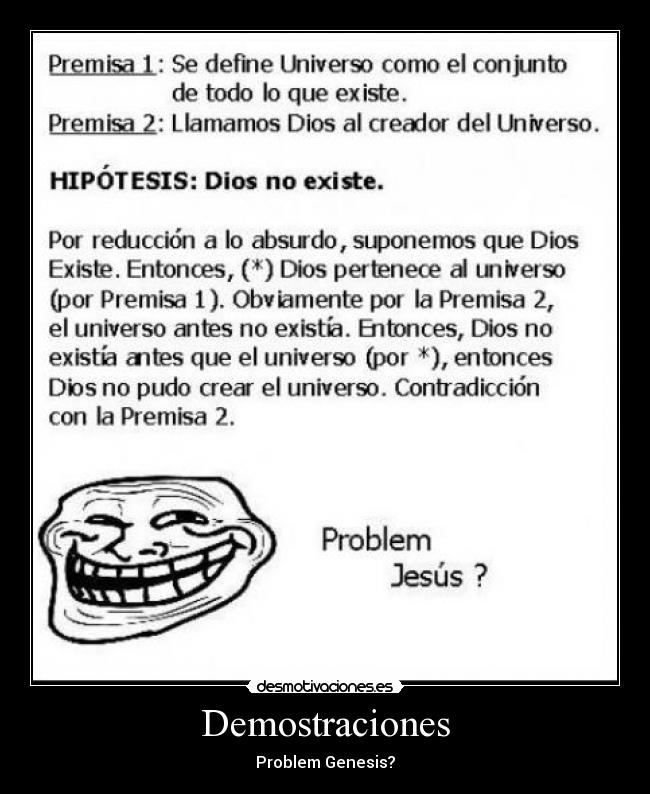 Demostraciones - Problem Genesis?