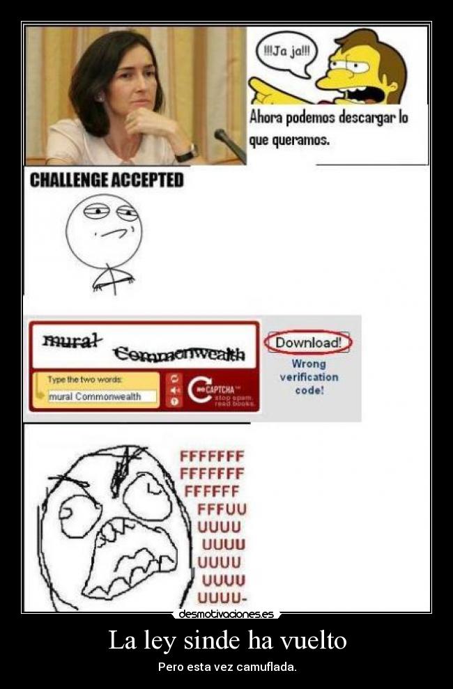 La ley sinde ha vuelto - Pero esta vez camuflada.