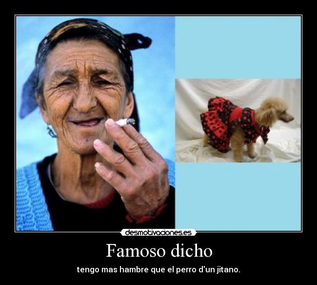 Famoso dicho - tengo mas hambre que el perro dun jitano.