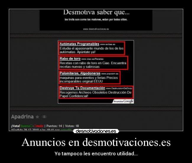 Anuncios en desmotivaciones.es -