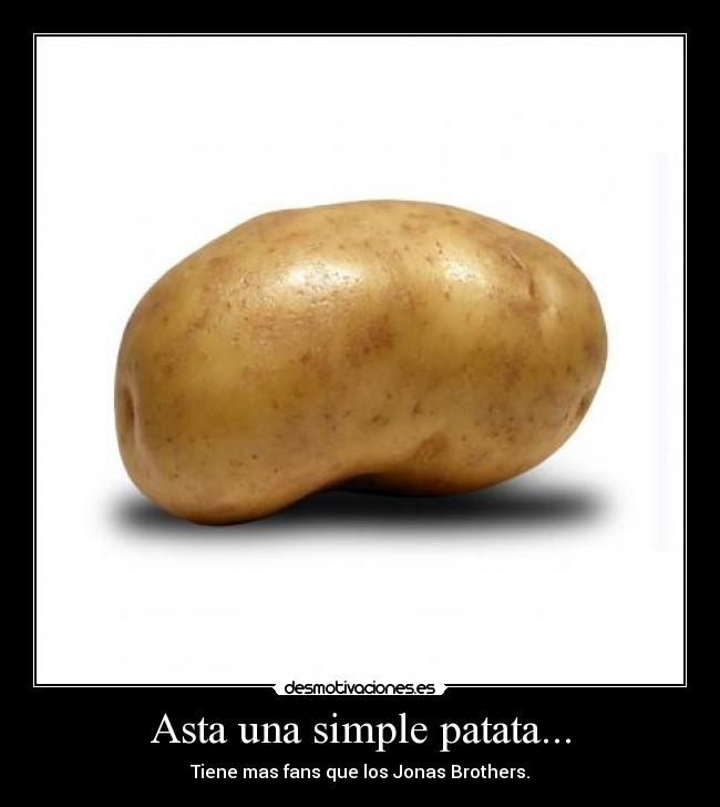 Asta una simple patata... - Tiene mas fans que los Jonas Brothers.