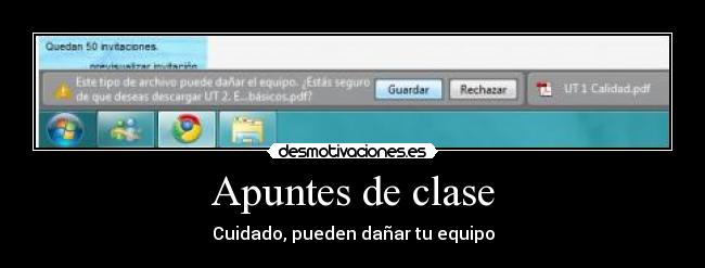 Apuntes de clase - Cuidado, pueden dañar tu equipo