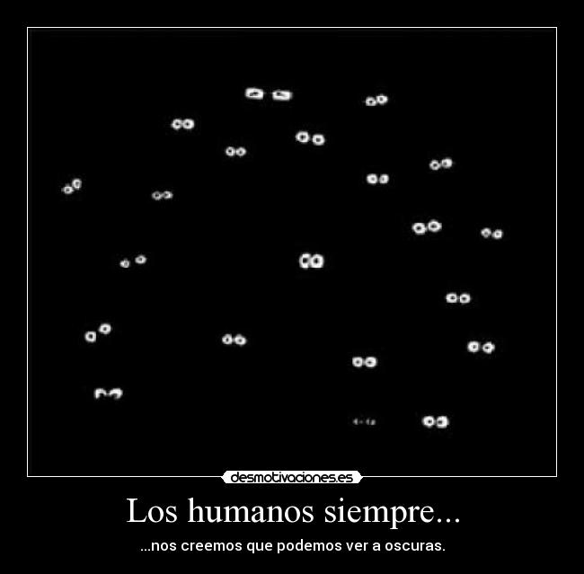 Los humanos siempre... - ...nos creemos que podemos ver a oscuras.