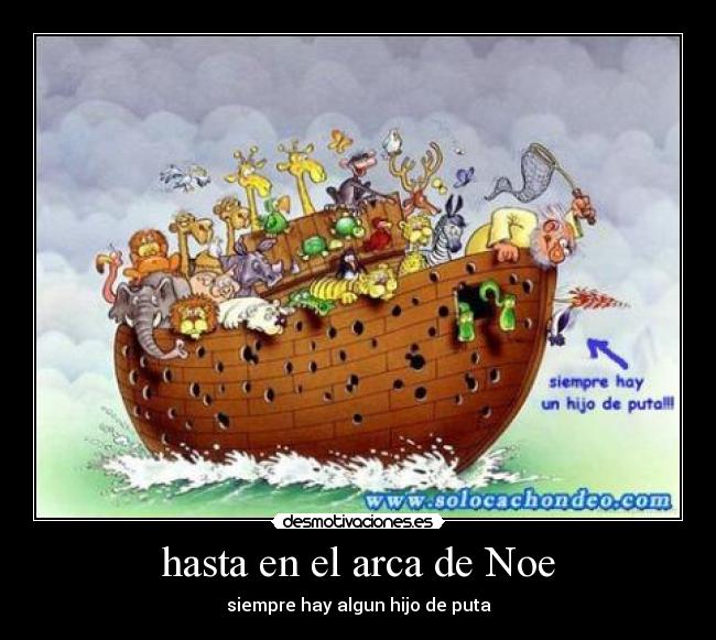 hasta en el arca de Noe -