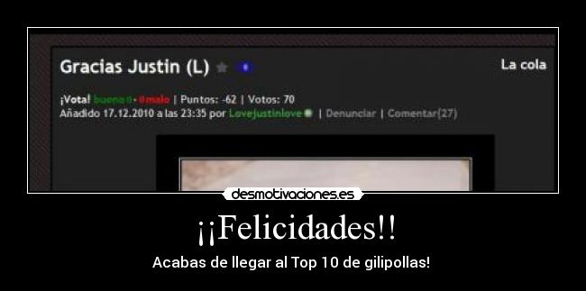 ¡¡Felicidades!! - Acabas de llegar al Top 10 de gilipollas!