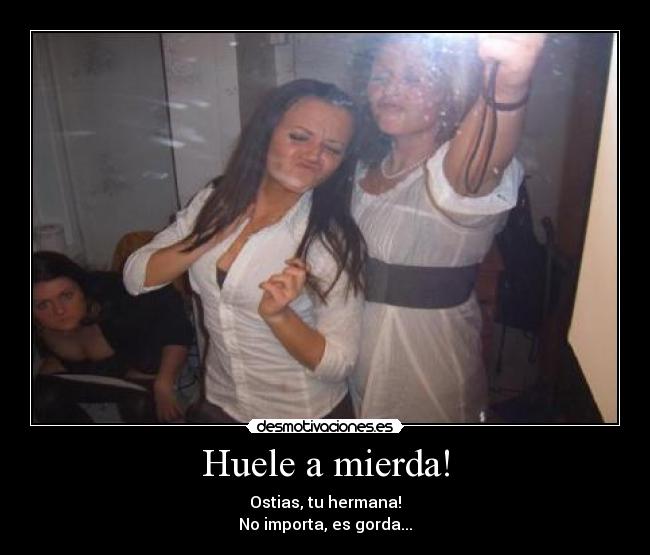 Huele a mierda! - Ostias, tu hermana!
No importa, es gorda...