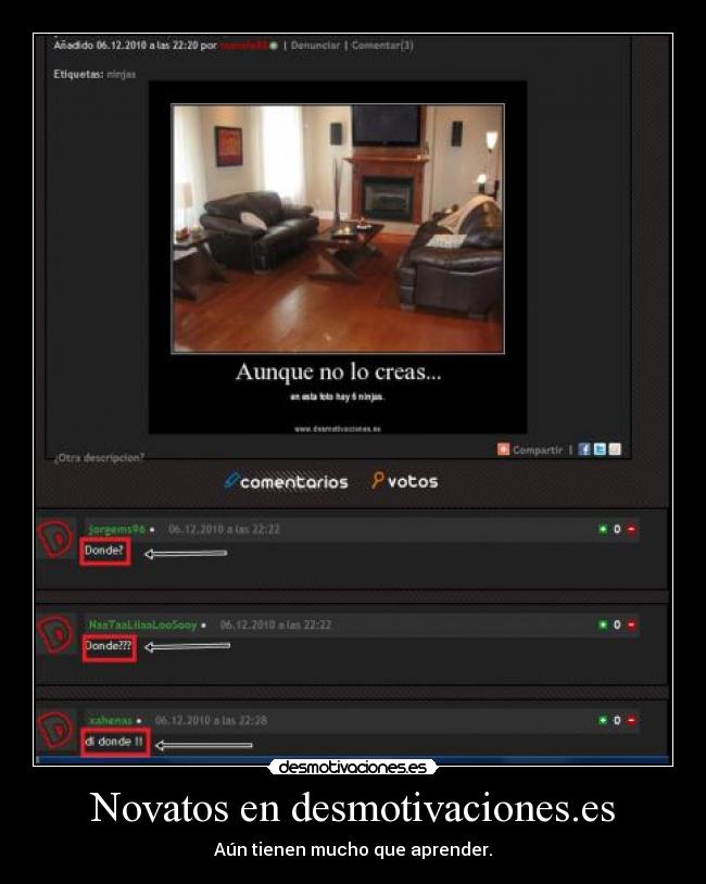 Novatos en desmotivaciones.es - Aún tienen mucho que aprender.