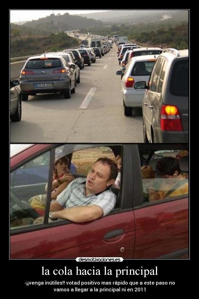 la cola hacia la principal - 