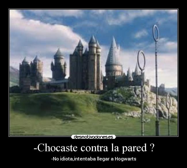 -Chocaste contra la pared ? - -No idiota,intentaba llegar a Hogwarts