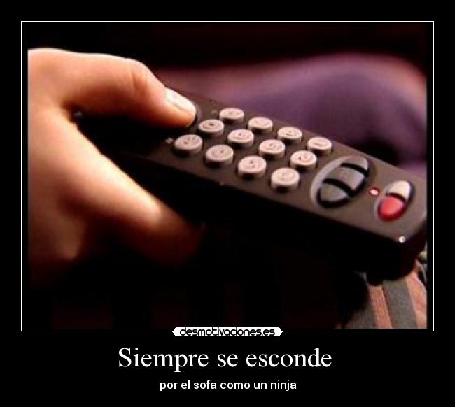 Siempre se esconde - por el sofa como un ninja