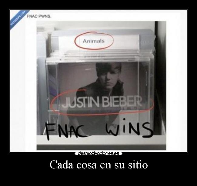 Cada cosa en su sitio -