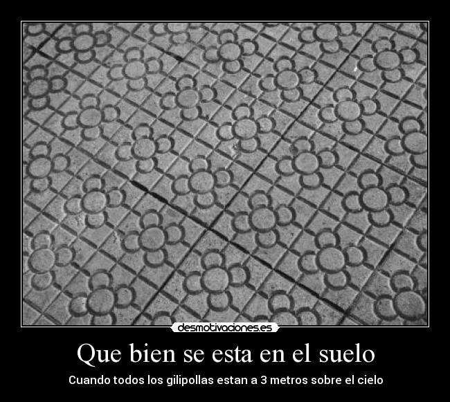 Que bien se esta en el suelo -