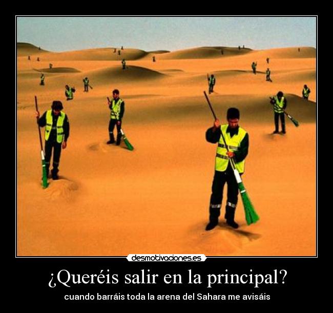 ¿Queréis salir en la principal? -