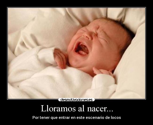 Lloramos al nacer... - Por tener que entrar en este escenario de locos