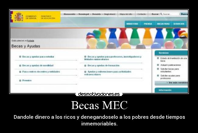 carteles becas mec dinero desmotivacion pobre rico desmotivaciones