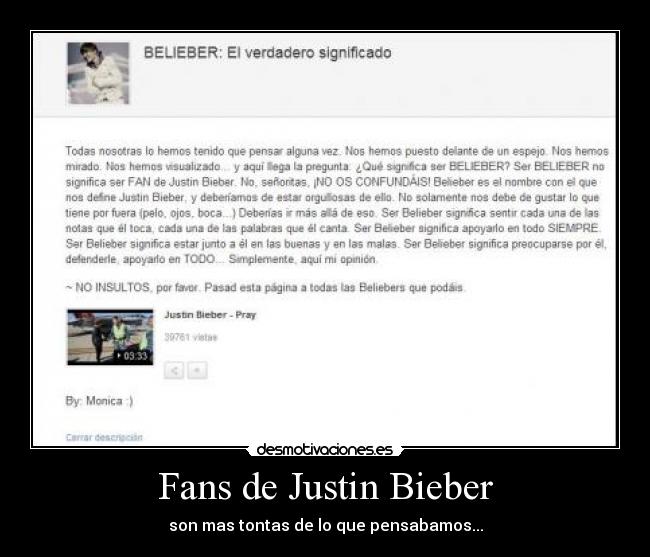 Fans de Justin Bieber - son mas tontas de lo que pensabamos...