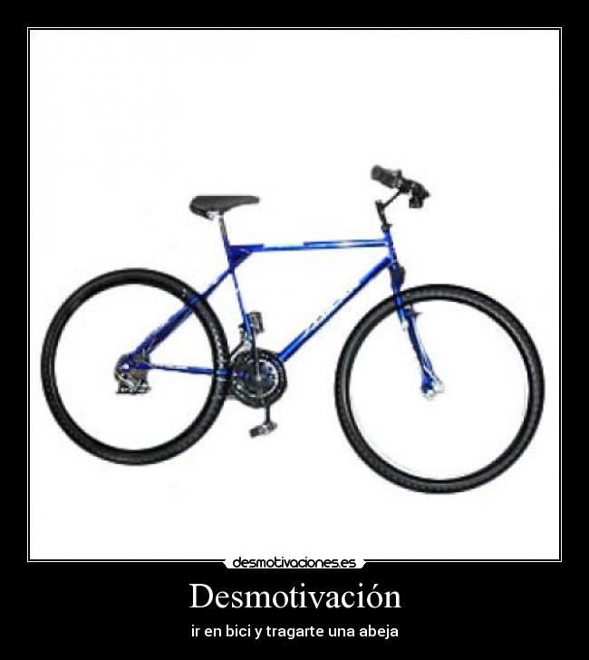 Desmotivación - ir en bici y tragarte una abeja