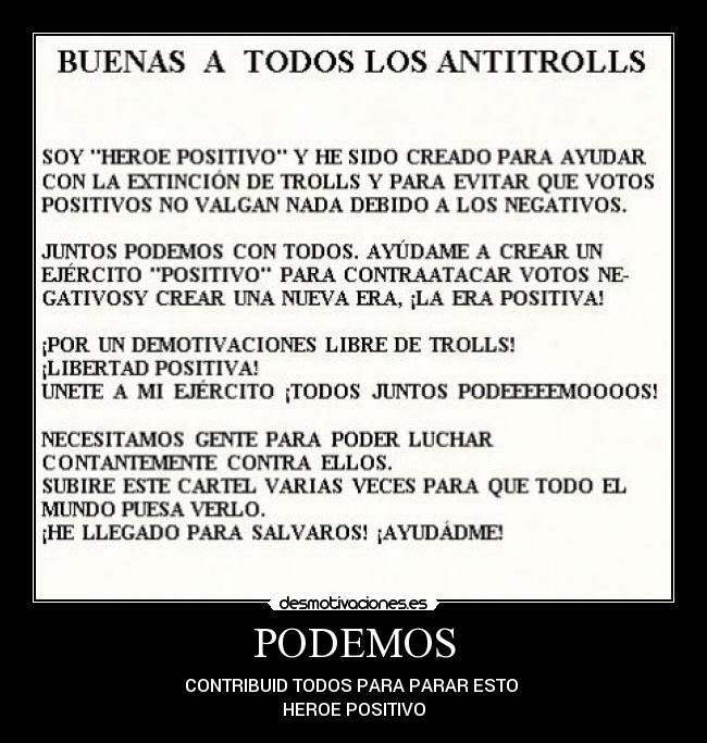 carteles heroe positivo desmotivaciones