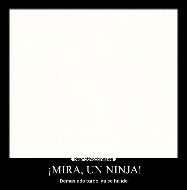 ¡MIRA, UN NINJA! - Demasiado tarde, ya se ha ido