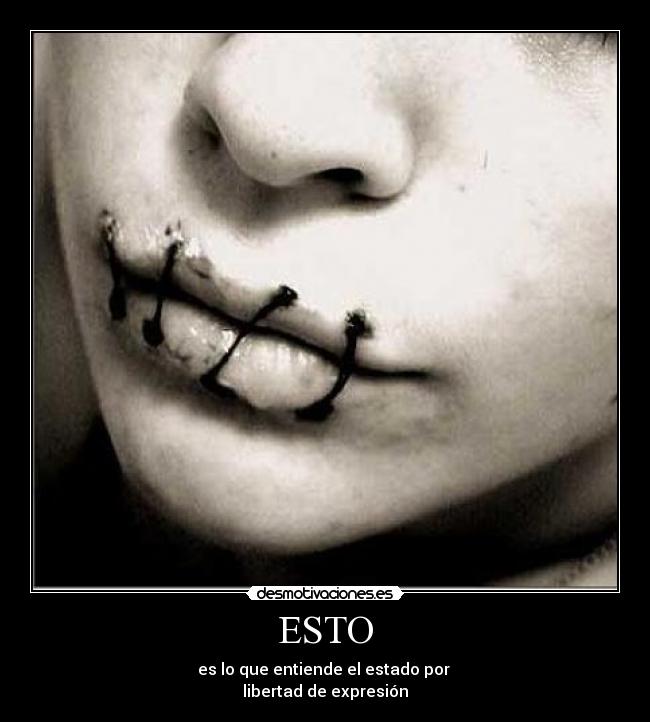 ESTO - es lo que entiende el estado por 
libertad de expresión