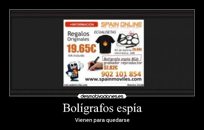 carteles espia boli boligrafo quedarse desmotivaciones