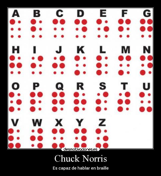 carteles chuck norris braille letras numeros desmotivaciones