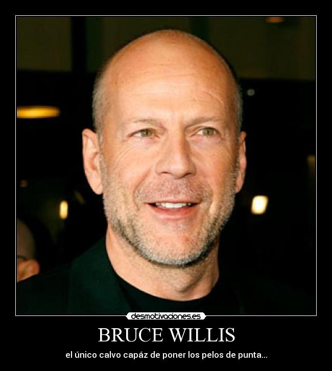 carteles bruce willis calvo pelos desmotivaciones