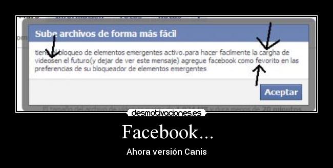 Facebook... - Ahora versión Canis