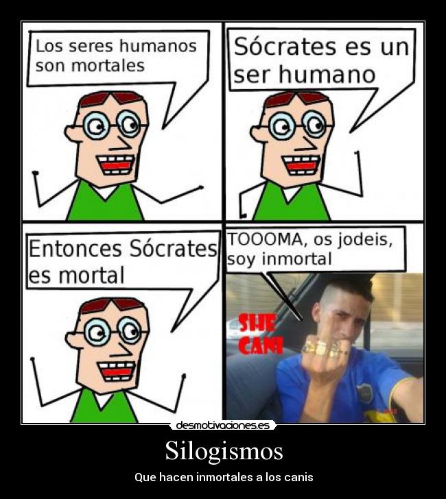carteles sanceporro cani canis socrates filosofia silogismo desmotivaciones