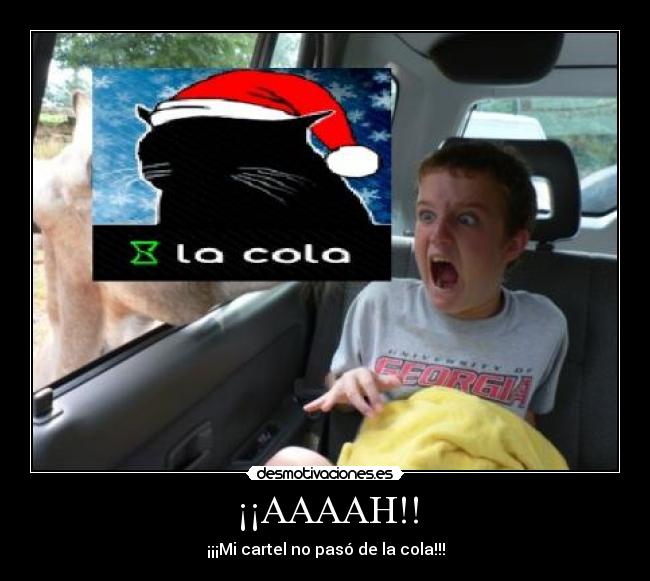 ¡¡AAAAH!! - ¡¡¡Mi cartel no pasó de la cola!!!