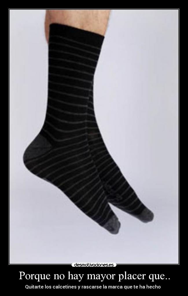 Porque no hay mayor placer que.. - Quitarte los calcetines y rascarse la marca que te ha hecho