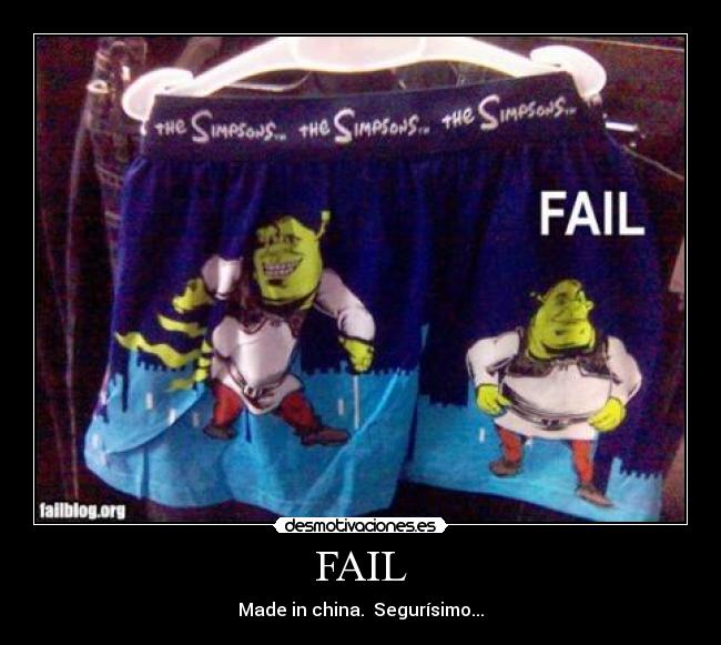 FAIL - Made in china. Segurísimo...